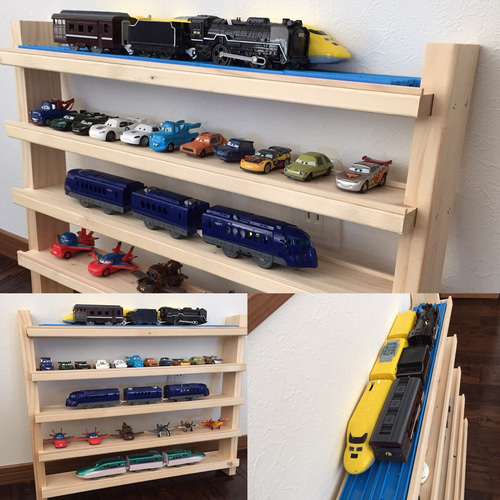 お片付けの習慣に】9段トミカ収納棚☆カーズ&プレーンズ お片付けの習慣に】9段トミカ収納棚☆カーズ&プレーンズ