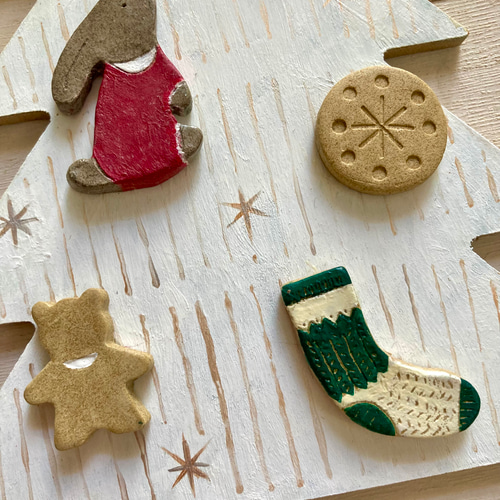 ♡みんなでツリーオーナメント♡クリスマス シーグラスアート うさぎねこトナカイ ♡みんなでツリーオーナメント♡クリスマス シーグラスアート