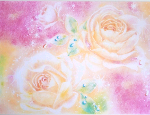《Fairy Rose》　パステル画 薔薇　インテリア　ヒーリングアート　印刷 2枚目の画像