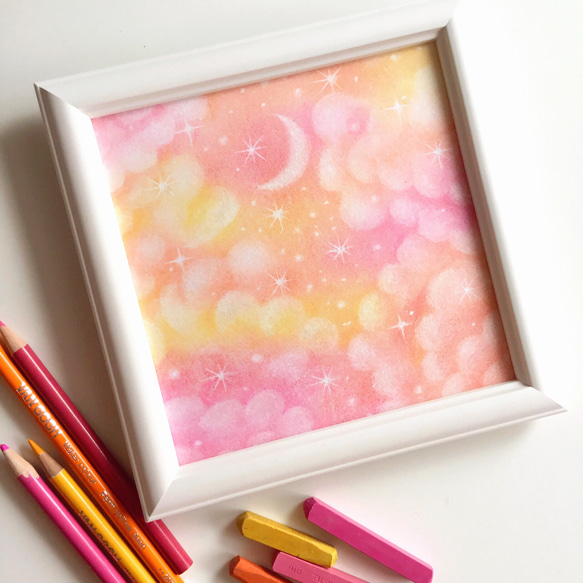 夢の中で　ハンドメイドパステル画　絵画アート原画 夢の中で」パステル画 原画 ヒーリングアートゆめかわ その他