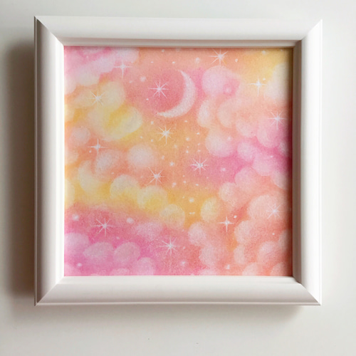 夢の中で」パステル画 原画 ヒーリングアートゆめかわ その他