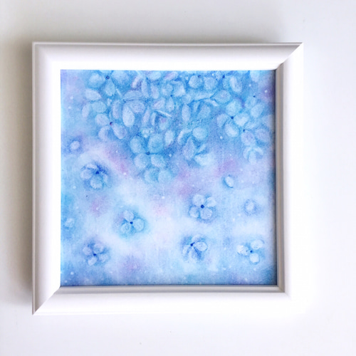 花雨」原画 パステル画 ヒーリングアート 紫陽花 インテリア雑貨