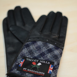 レディース 手袋 BRITISHWOOL 牛革 本革  日本製 国産 高級（レディース22cm・13283・ブルー） 1枚目の画像