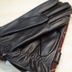 メンズ 手袋　BRITISHWOOL　牛革 本革　手袋　 日本製　国産　高級感（25cm・1273317・ネイビー） 3枚目の画像