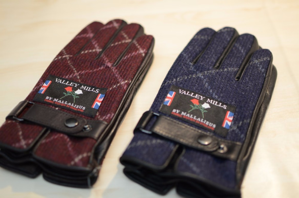 メンズ 手袋　BRITISHWOOL　牛革 本革　手袋　 日本製　国産　高級感（25cm・1273317・ネイビー） 4枚目の画像