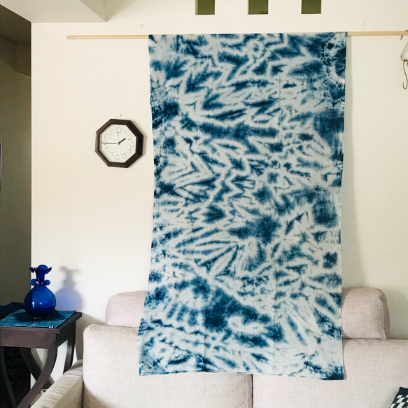 海を感じるブルーの布✨本藍染ストール 2枚目の画像