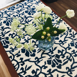 伝統工芸 【藍染（藍印花布）のテーブルランナー】 4枚目の画像