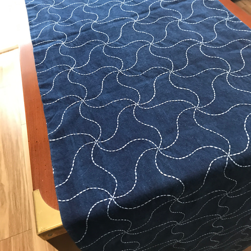 伝統工芸【藍染＊刺し子のテーブルセンター】 その他インテリア雑貨 藍