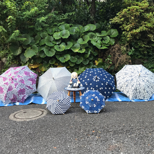 藍印花布の日傘 傘・日傘 藍印花布 R i r ika 通販 5494076