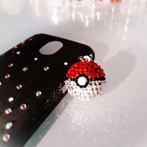 一点物スワロフスキー✨モンスターボール 携帯ストラップ 神戸デコ