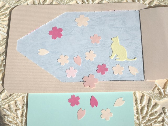 【再販】桜と猫のカードセット 1枚目の画像