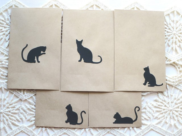【再販】猫好きさんのポチ袋４【5枚】 1枚目の画像
