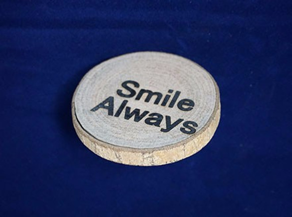 smile always いつも笑顔で！ 木製コースター 3枚目の画像