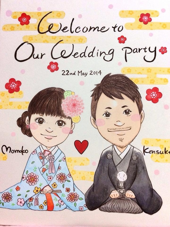 結婚式 手描き 似顔絵ウェルカムボード 1 ウェルカムボード
