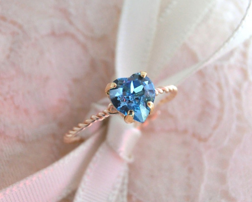 美品Swarovski ハートと星のチャームリング colemo_5535192