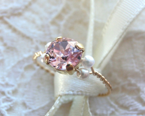 Swarovski ピンクストーン リングサイズ58 0_9b43a1befd59d87d76fe57181dc8