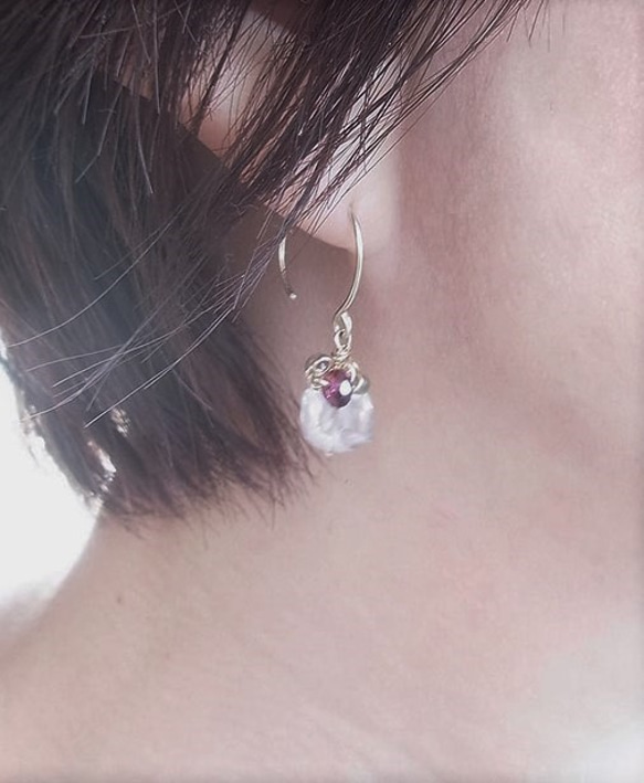 Earring Ⅱ  / ピンクのピアス 3枚目の画像