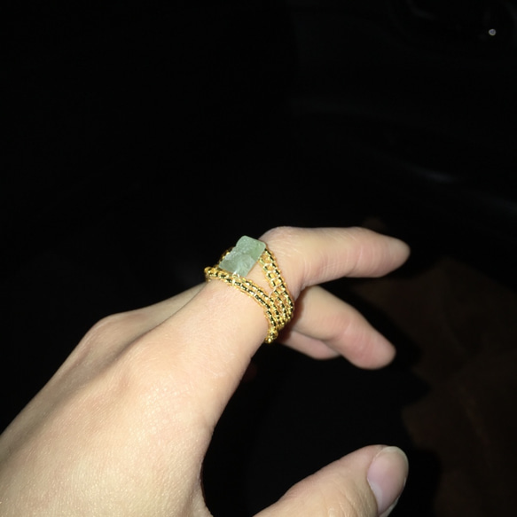 迷霧的鑽石黃金串珠戒指 第3張的照片