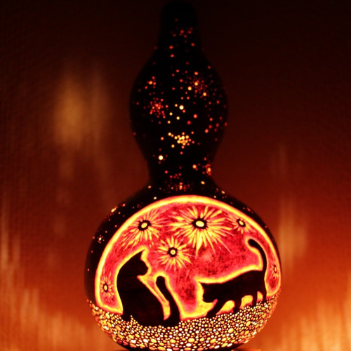 ひょうたんランプ【猫の星空】 宇宙ランプt-4 スタンドライト