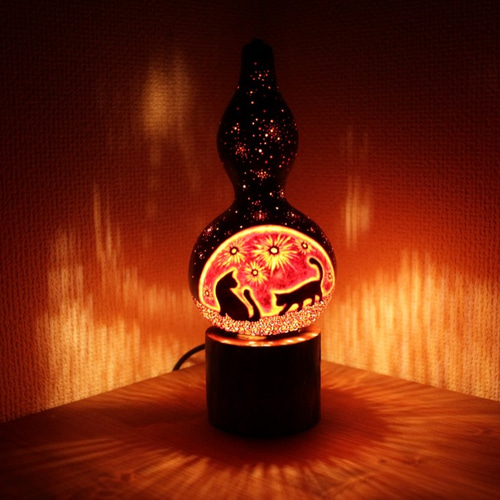 ひょうたんランプ【猫の星空】 宇宙ランプt-4 スタンドライト