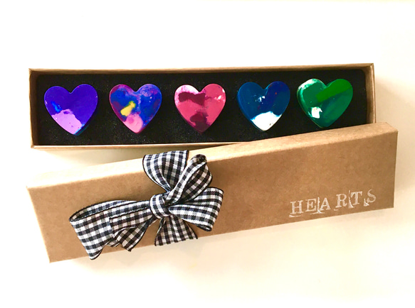 ハート型マーブルクレヨン 各種