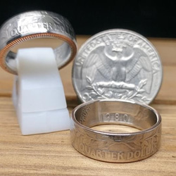 戴 硬幣戒指 COIN RING~25美分 QUARTER DOLLAR (經典入門款) 手工戒指 手做戒指 錢幣戒指 第4張的照片