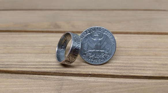 戴 硬幣戒指 COIN RING~25美分 QUARTER DOLLAR (經典入門款) 手工戒指 手做戒指 錢幣戒指 第5張的照片