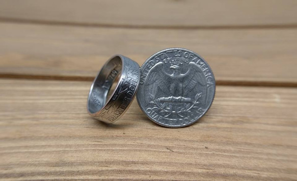 戴 硬幣戒指 COIN RING~25美分 QUARTER DOLLAR (經典入門款) 手工戒指 手做戒指 錢幣戒指 第6張的照片
