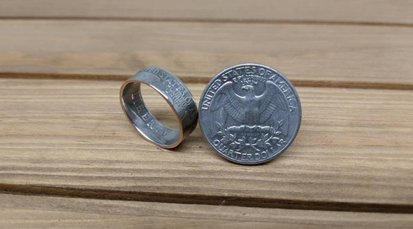 戴 硬幣戒指 COIN RING~25美分 QUARTER DOLLAR (經典入門款) 手工戒指 手做戒指 錢幣戒指 第7張的照片