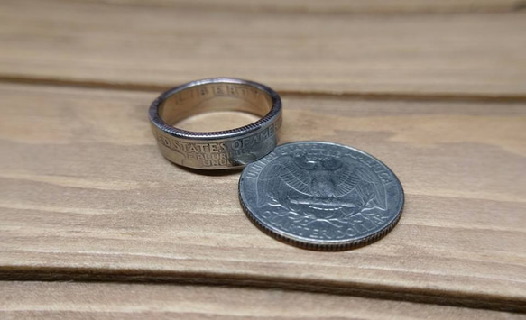 戴 硬幣戒指 COIN RING~25美分 QUARTER DOLLAR (經典入門款) 手工戒指 手做戒指 錢幣戒指 第9張的照片