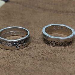 戴 硬幣戒指 COIN RING ~ 英國 20便士 波浪邊小皇冠造型 硬幣戒指 第7張的照片