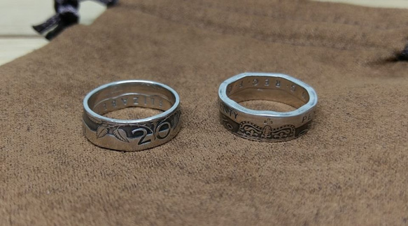 戴 硬幣戒指 COIN RING ~ 英國 20便士 波浪邊小皇冠造型 硬幣戒指 第7張的照片