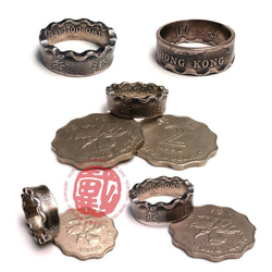 戴 硬幣戒指 COIN RING ~ 香港 貳圓 波浪多邊形 硬幣戒指(皇冠造型)手工戒指 手做戒指 錢幣戒指 第2張的照片