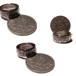 戴 硬幣戒指 COIN RING ~ 英國 兩先令 Shillings 硬幣戒指(皇冠造型)手工戒指 手做戒指 錢幣戒指 第2張的照片