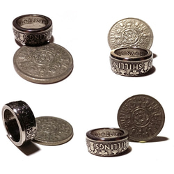 戴 硬幣戒指 COIN RING ~ 英國 兩先令 Shillings 硬幣戒指(皇冠造型)手工戒指 手做戒指 錢幣戒指 第3張的照片