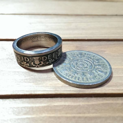 戴 硬幣戒指 COIN RING ~ 英國 兩先令 Shillings 硬幣戒指(皇冠造型)手工戒指 手做戒指 錢幣戒指 第4張的照片