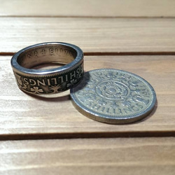 戴 硬幣戒指 COIN RING ~ 英國 兩先令 Shillings 硬幣戒指(皇冠造型)手工戒指 手做戒指 錢幣戒指 第6張的照片