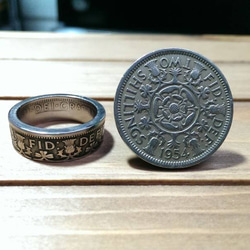戴 硬幣戒指 COIN RING ~ 英國 兩先令 Shillings 硬幣戒指(皇冠造型)手工戒指 手做戒指 錢幣戒指 第9張的照片