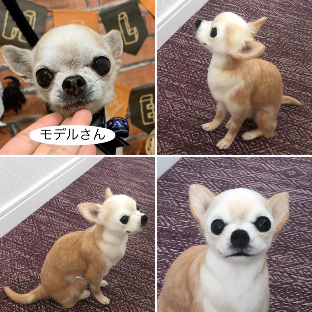 羊毛フェルト犬オーダーメイド Sサイズ15cm 羊毛フェルト