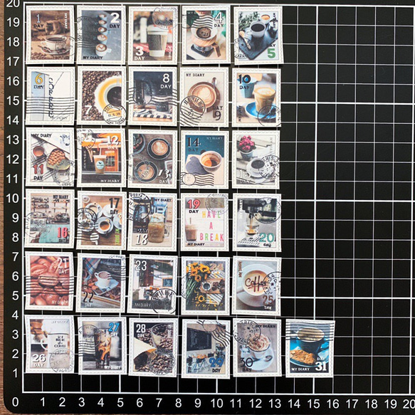 COFFEE切手日付けシール(31piece) 2枚目の画像