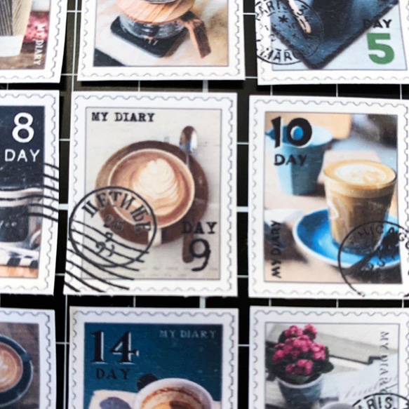 COFFEE切手日付けシール(31piece) 3枚目の画像
