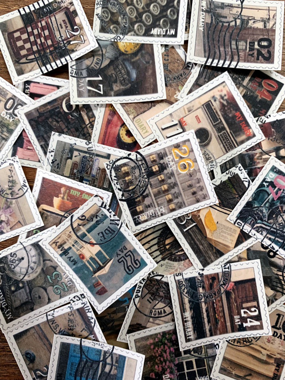 VINTAGE切手日付けシール(31piece) 5枚目の画像