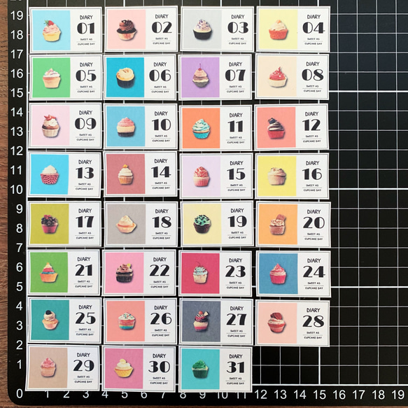 CUPCAKE日付けシール(31piece) 2枚目の画像