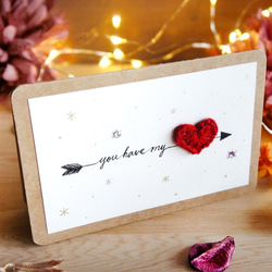 閃亮亮的愛之一箭穿心-情人節專屬客製卡片 第3張的照片
