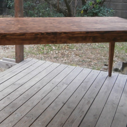アンティークテーブル 焼き加工 レトロテーブル　アメリカン家具　カントリーダイニングテーブル　茶色 4枚目の画像