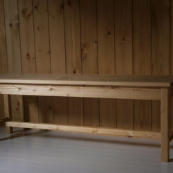 木製ベンチ 国産ハンドメイド カントリーベンチ オーダー可 ナチュラル家具 レトロベンチ パイン家具 2枚目の画像