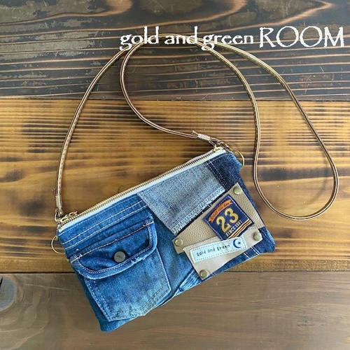 デニムリメイクポーチ☆マルチポーチ☆ポシェットポーチ☆2way