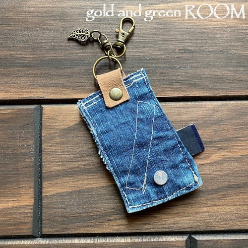 デニムリメイクキーホルダー 星スタッズ ペイント 503 キーリング