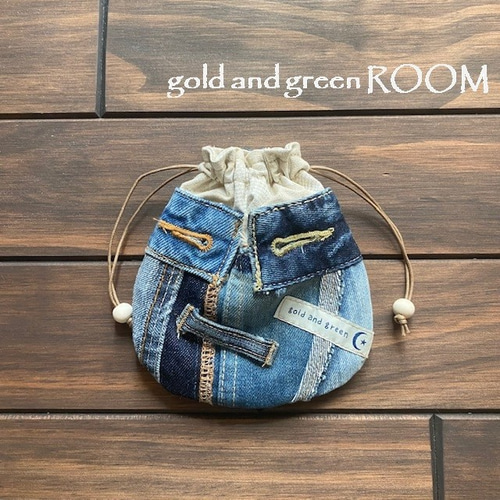 デニムリメイク♥まぁるいポーチ♥2個セット
