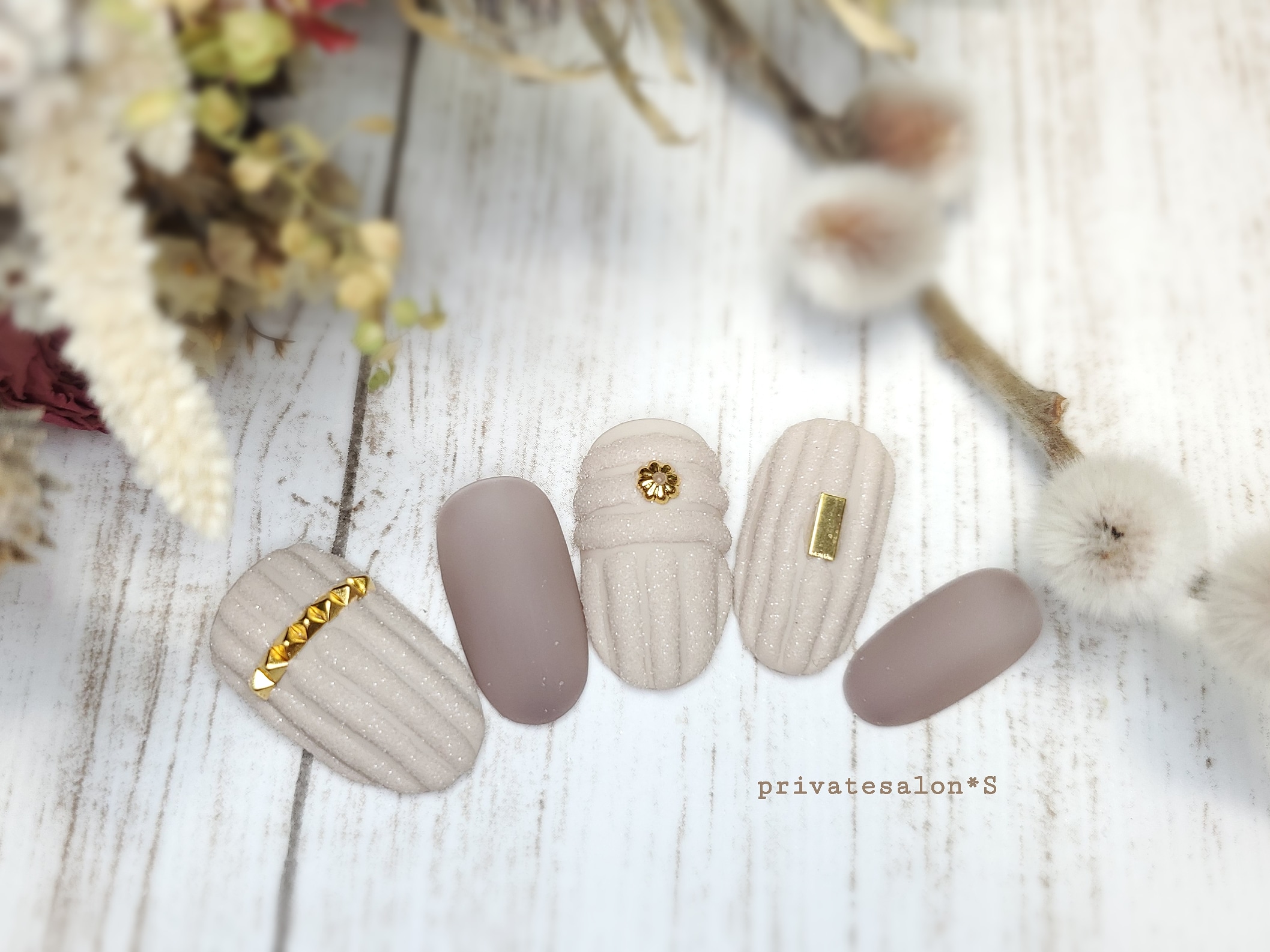 コーデュロイネイル　ネイルチップ